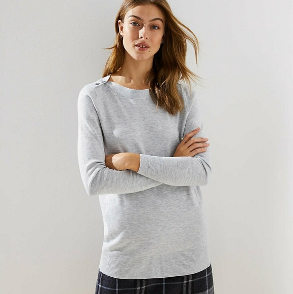 Loft Shoulder Button Tunic Sweater 595 